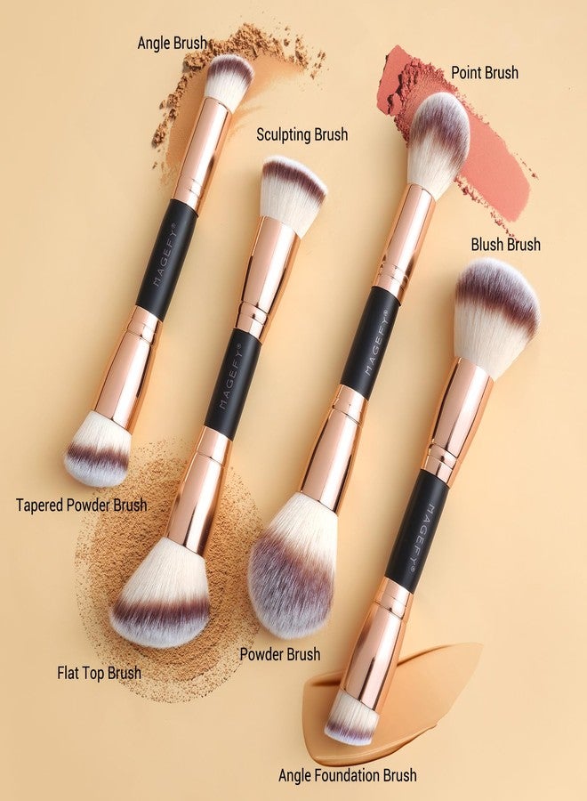 MAGEFY Makeup Brushes 12Pcs with Bag, Double-End Multi-functional for Foundation Powder Blush Eyeliner Eyeshadows brushes with Gift Box,Blackgold - Image 2